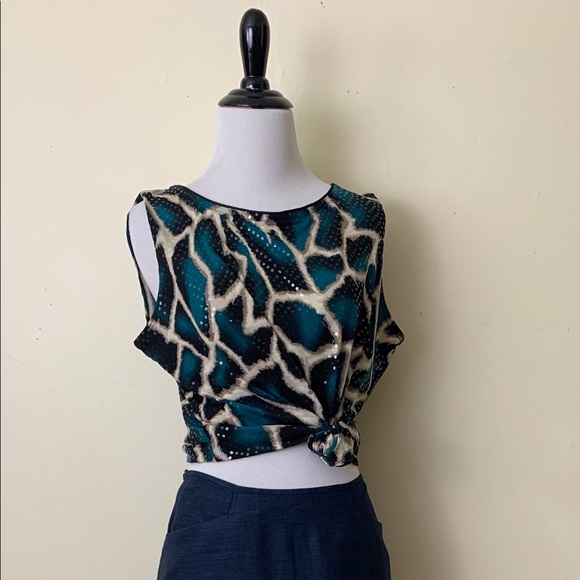 SOLD!! MSK sleeveless blouse women's size large sequined - Picture 2 of 10